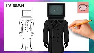 How To Draw Large Tv Man Skibidi Toilet Easy Step By Step Drawing