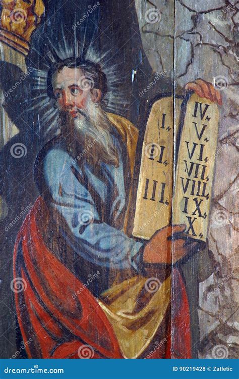 Moses Holding The Ten Commandments Stock Photo Image Of Colour