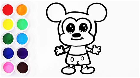 Como Dibujar Y Colorear A Mickey Mouse Kawaii Paso A Paso Dibujos