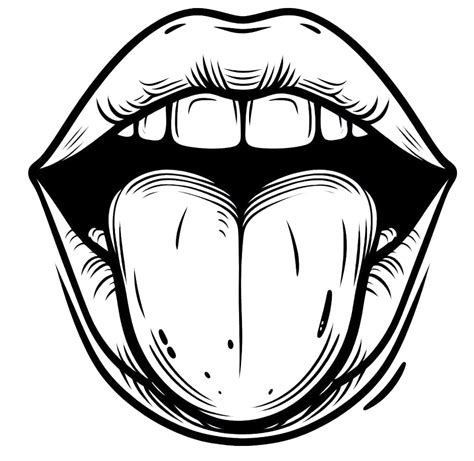 Tongue Drawing Mouth Rolling Stones Coloring Pages Lips Logo Drawings