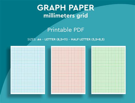 Printable 1mm X 1mm Grid Graph Paper Milimeters Grid 3 Etsy Hong Kong