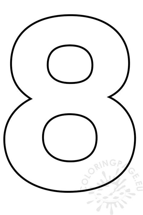 Number Template Coloring Printable Numbers Pages Preschool Worksheets