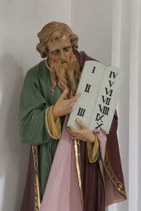 Moses Holding The Ten Commandments Stock Image Image Of Catholic