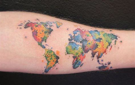 Map Wanderlust Tattoos Arm Mann Inner Arm Tattoos Arm Tattoos For