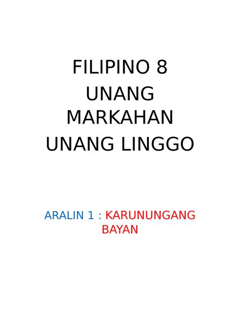 Modyul Sa Filipino Grade Unang Markahan Pdf Pakiusap Unang Images Hot