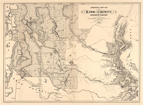 King County Washington 1888 Kroll Antique Maps