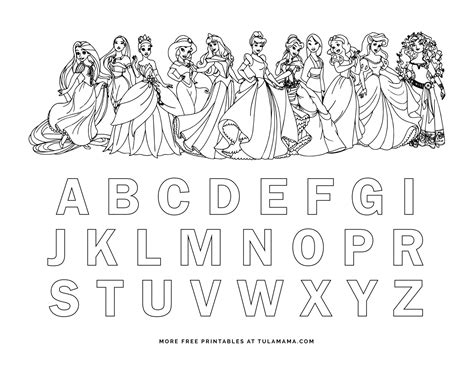 Free Printable Disney Alphabet Coloring Pages Tulamama