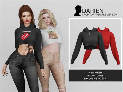 The Sims Resource Darien Crop Top Female Version