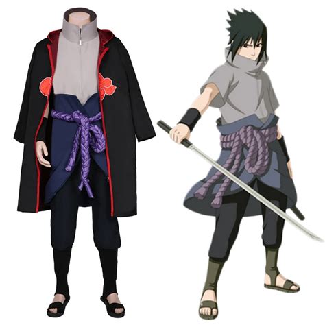 Naruto Uchiha Sasuke Halloween Carnival Suit Cosplay Costume Coat Pants