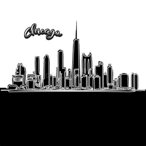 Chicago Skyline Drawing Stock Illustrations 245 Chicago Skyline