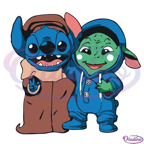 Stitch Baby Yoda Lilo And Stitch Svg Digital File Star Wars Svg