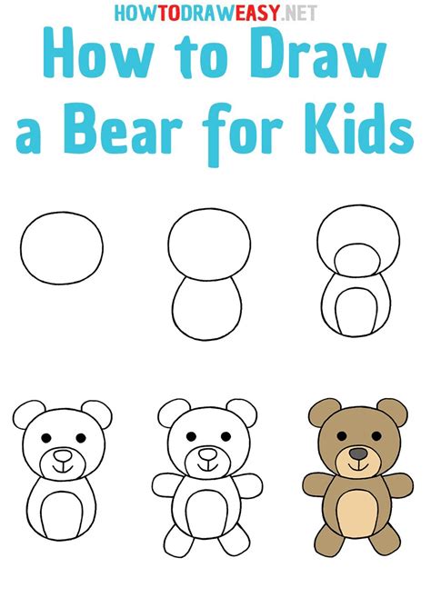 How To Draw A Bear For Kids How To Draw Easy