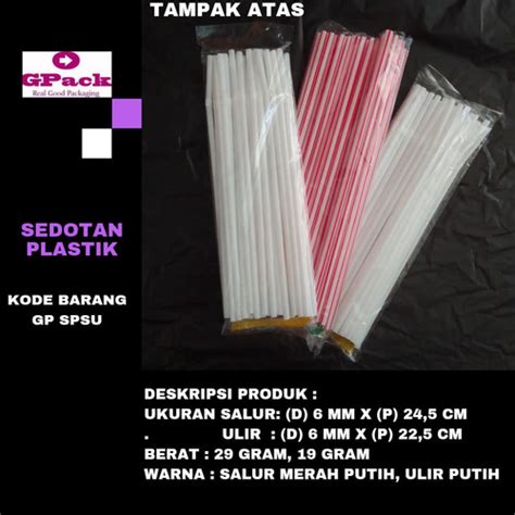 Jual Sedotan Plastik Salur Merah Putihsedotan Plastik Ulir Putih Gp