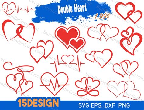 Double Heart Svg Bundle Cricut