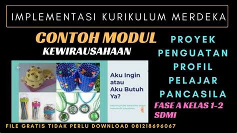 Contoh Modul Proyek Penguatan Profil Pelajar Pancasila Sd Fase A Tema