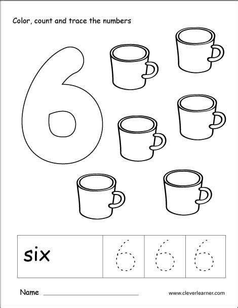 Find Number 6 Worksheets