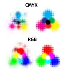 Rgb And Cmyk Mixing Diagram Colored Royalty Free Vector