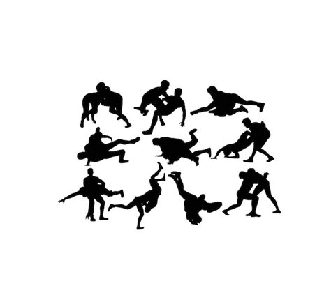 Premium Vector Wrestling Sports Silhouette Art Vector Design