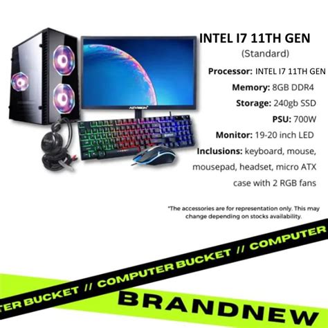 Intel I7 11th Gen Standard Computer Package Computer Bucket