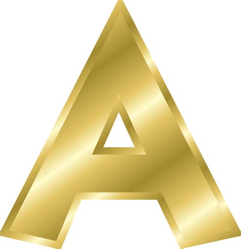 Clipart Effect Letters Alphabet Gold