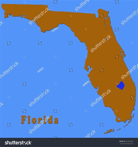 Political Map Florida Showing Only Outline Ilustración De Stock