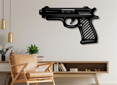 Gun Dxf Svg Png Files Gun Laser Cut Wall Art Revolver