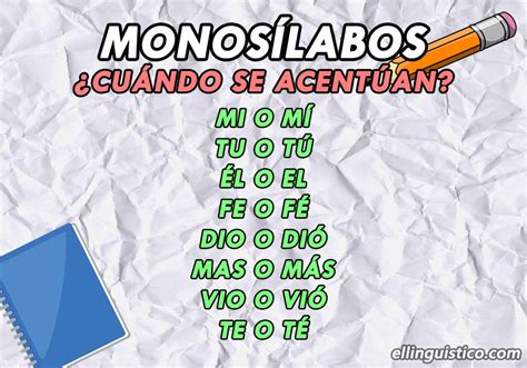 Acentuación de las palabras monosílabas El Lingüístico