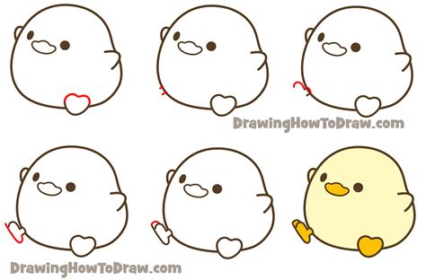 How To Draw A Cute Chibi Kawaii Cartoon Duck Easy Step By Step