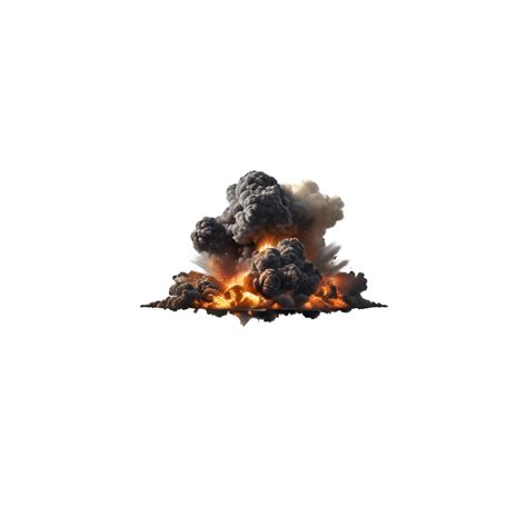 AI Generative Explosion With Smoke 3d On Transparent Background PNG