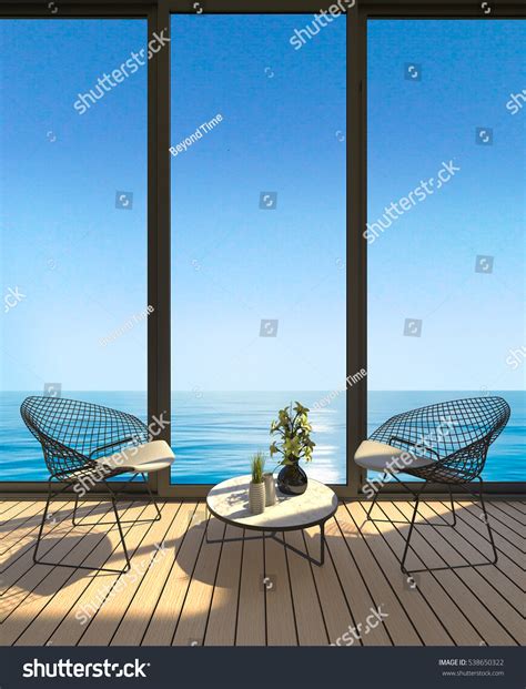 Couple Enjoying Beach View Balcony Over 1 Royalty Free Licensable