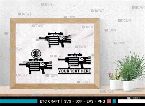 Gun Monogram Revolver Silhouette Gun Svg Gun Silhouettes Pistol Svg