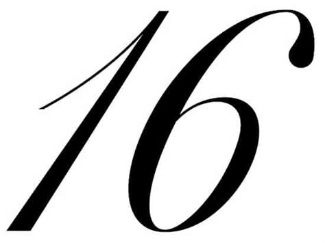 Free Printable Tracing Numbers Fancy Calligraphy Number 16