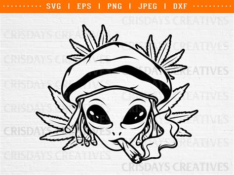 Roken Alien Svg Cannabis Svg Alien Svg Alien Roken Weed Etsy België