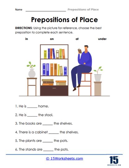 Grade 3 Preposition Of Place Worksheet