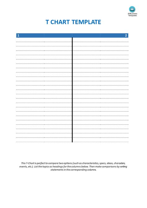 T Chart Microsoft Word Template Free Word Template