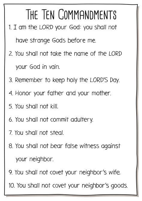 15 Free Printable 10 Commandments Worksheets Free Pdf At