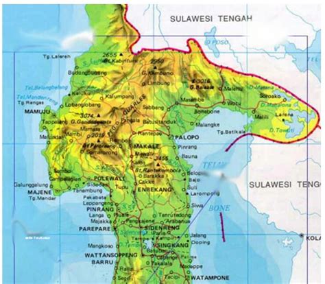 PETA DIGITAL Peta Provinsi Sulawesi Selatan Barat Dan Tengah