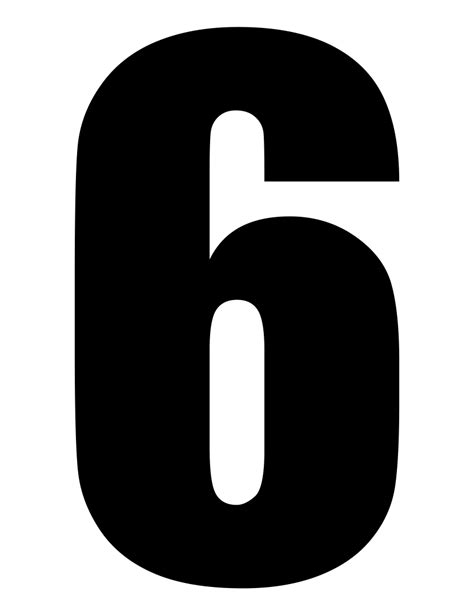 Large Printable Number 6