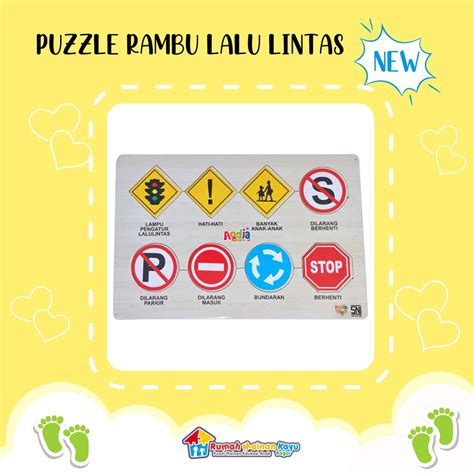 Jual Puzzle Rambu Lalu Lintas Mainan Kayu Edukasi Anak Shopee Indonesia