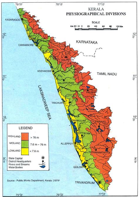 Physiographic Divisions Of Kerala Geography Of Kerala