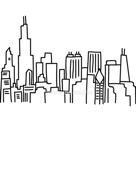 Chicago Skyline Drawing Free Download On Clipartmag