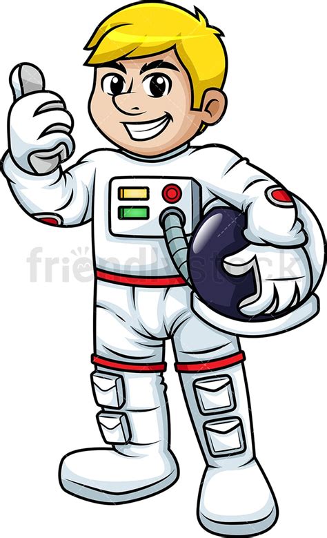 Man In Space Suit Cartoon Vector Clipart Friendlystock