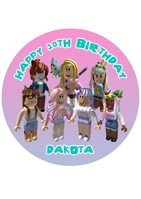 Roblox Girl Round Cake Topper Edible Itty Bitty Cake Toppers