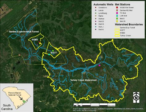 Location Map Of Santee Experimental Forest In Coastal South Carolina Download Scientific