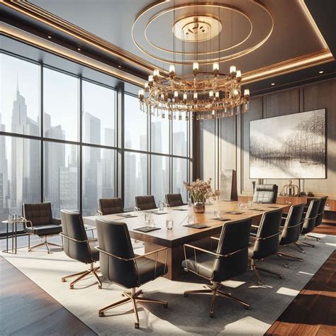 Luxury Conference Room Design With Black Chairs