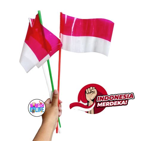 Jual 1kg 15 Pack Bendera Merah Putih Tiang Sedotan 1 Pack Isi 20 Pcs