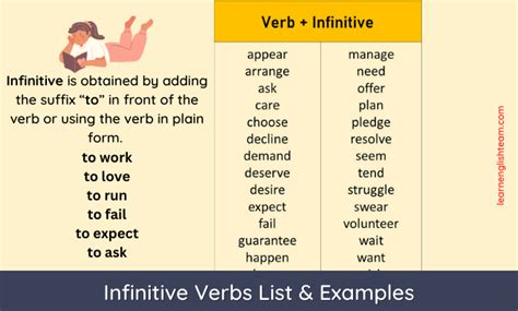 Infinitive Verbs List And Examples