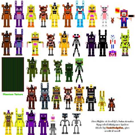 Fnaf World Update 3 Fnaf Upgraded Minigame Sprites V102 By