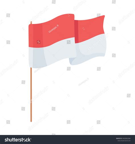 Indonesian Flag Symbol Isolated Icon Stock Vector Royalty Free