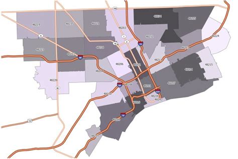 Detroit Zip Code Map Gis Geography